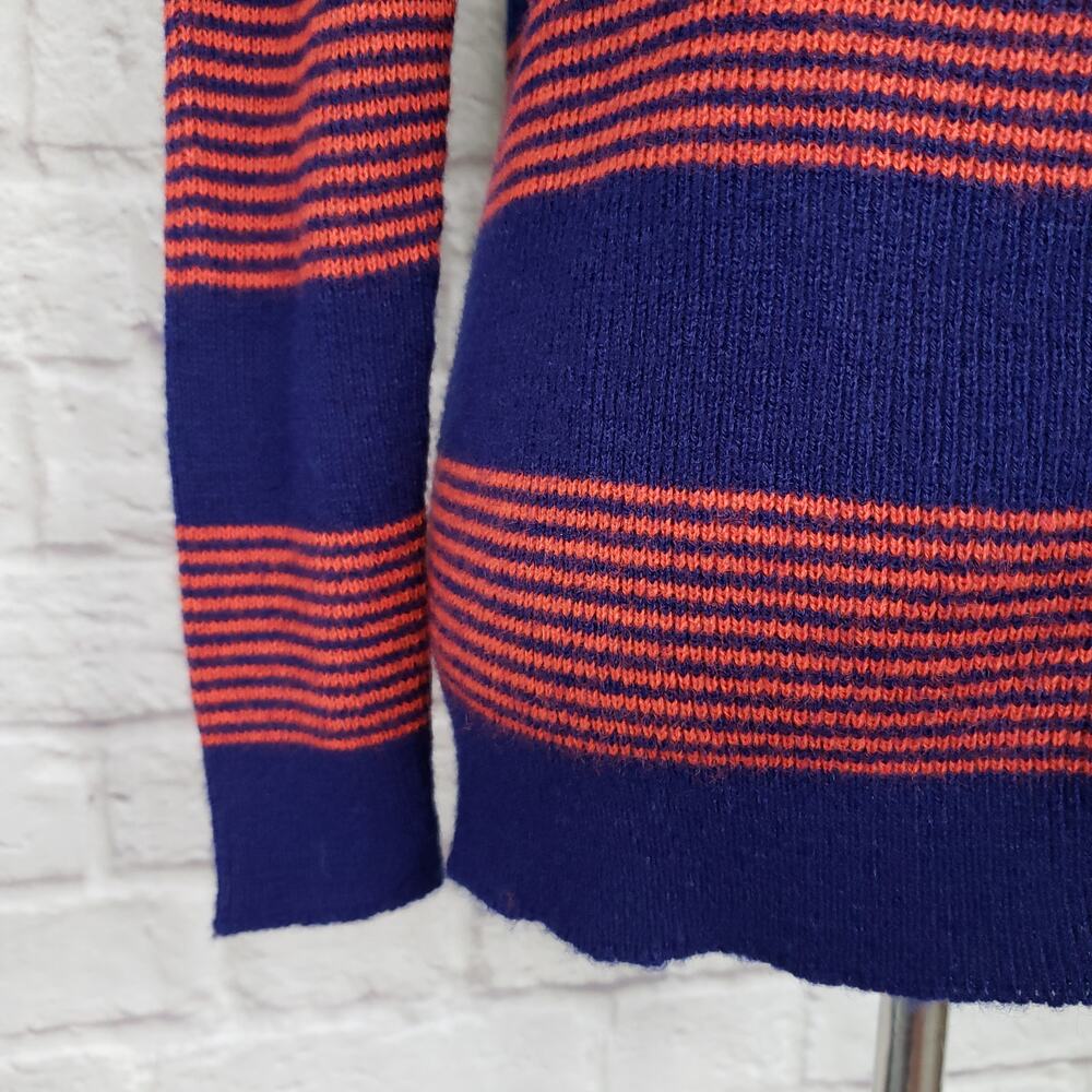 Vintage 70s Bradley Blue & Red Stripe V-neck Grandpa Cardigan Sweater Fits XS/S - Picture 6 of 14